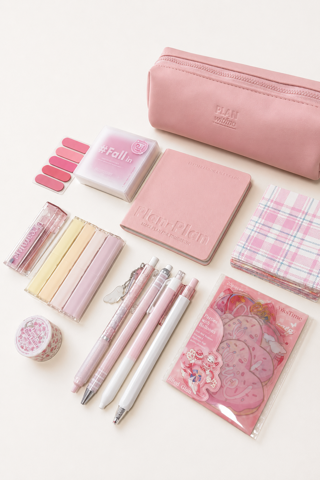 Aesthetic Pink Stationery Gift Set by Planwith - aesthetic stationery and journaling supplies at Lumiyear