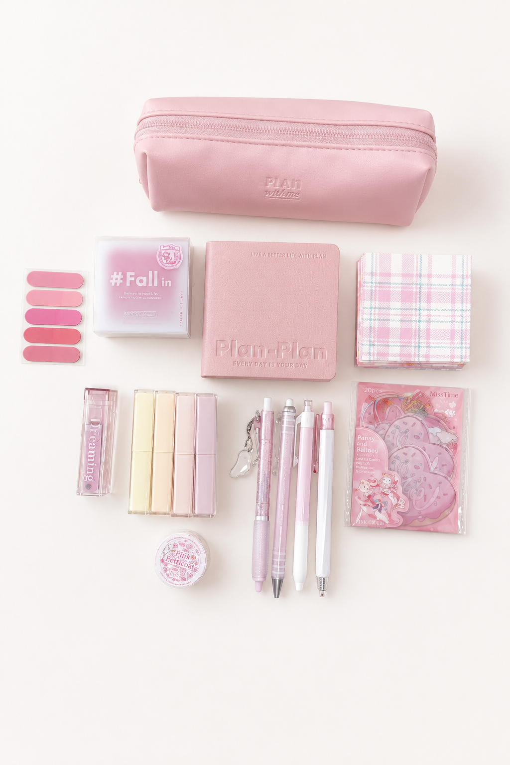 Aesthetic Pink Stationery Gift Set by Planwith - aesthetic stationery and journaling supplies at Lumiyear
