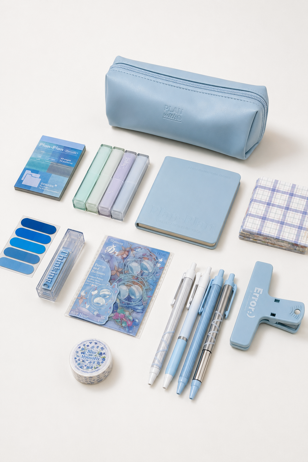 Aesthetic Blue Stationery Gift Set by Planwith - aesthetic stationery and journaling supplies at Lumiyear