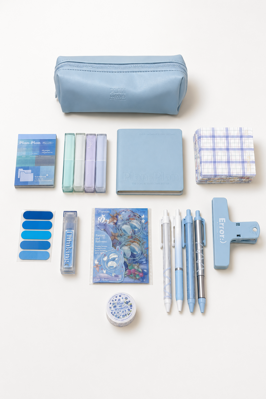 Aesthetic Blue Stationery Gift Set by Planwith - aesthetic stationery and journaling supplies at Lumiyear