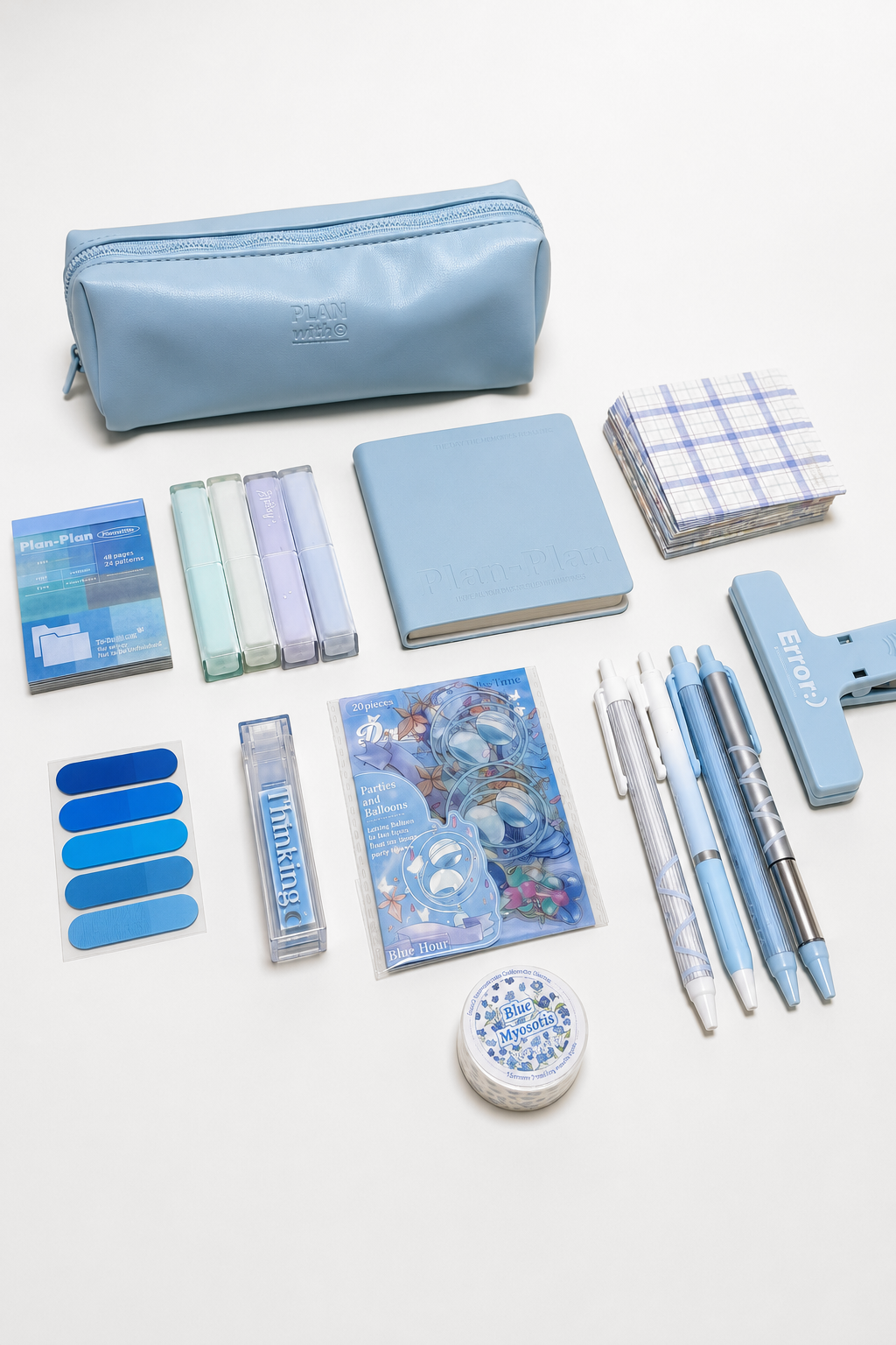 Aesthetic Blue Stationery Gift Set by Planwith - aesthetic stationery and journaling supplies at Lumiyear
