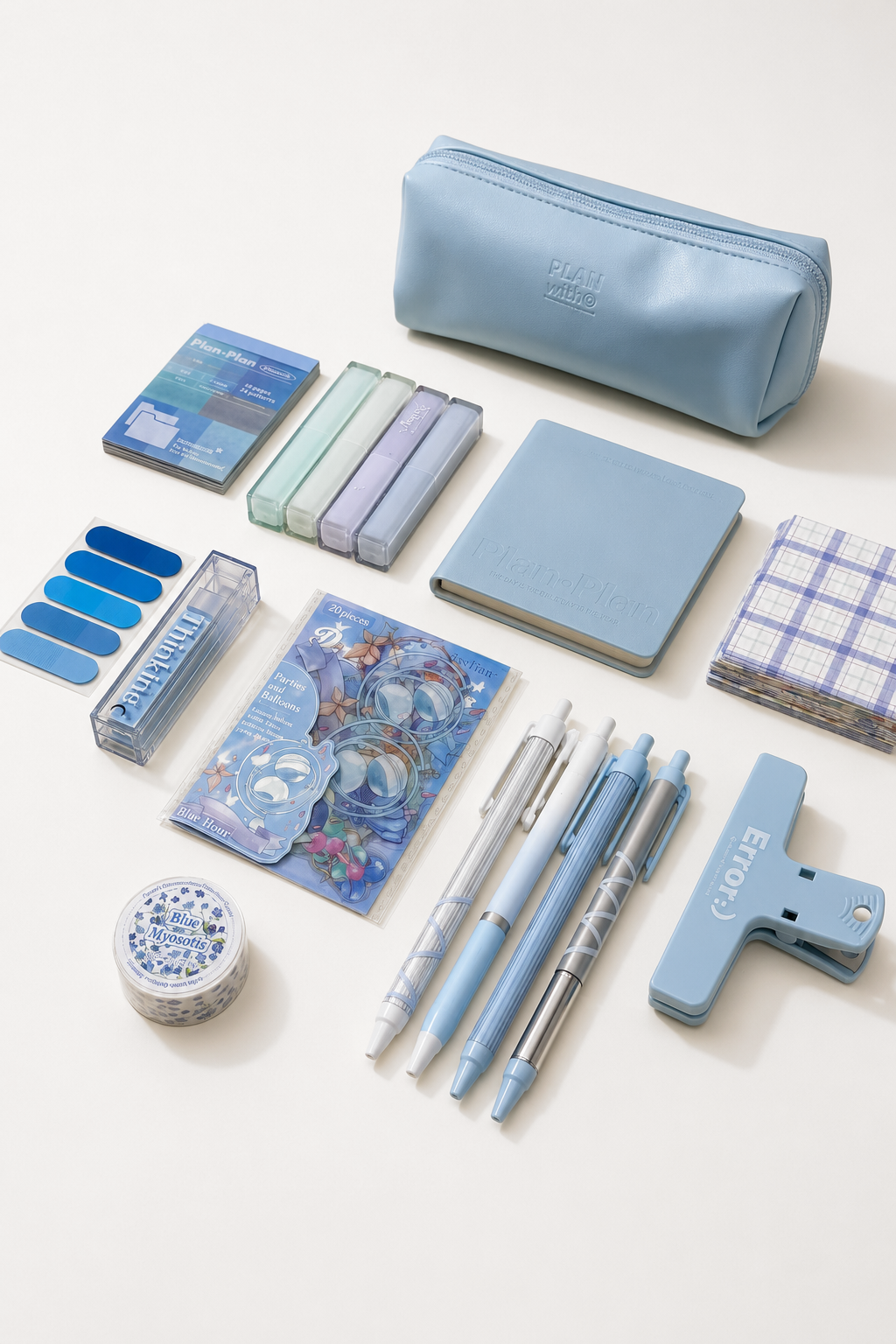 Aesthetic Blue Stationery Gift Set by Planwith - aesthetic stationery and journaling supplies at Lumiyear