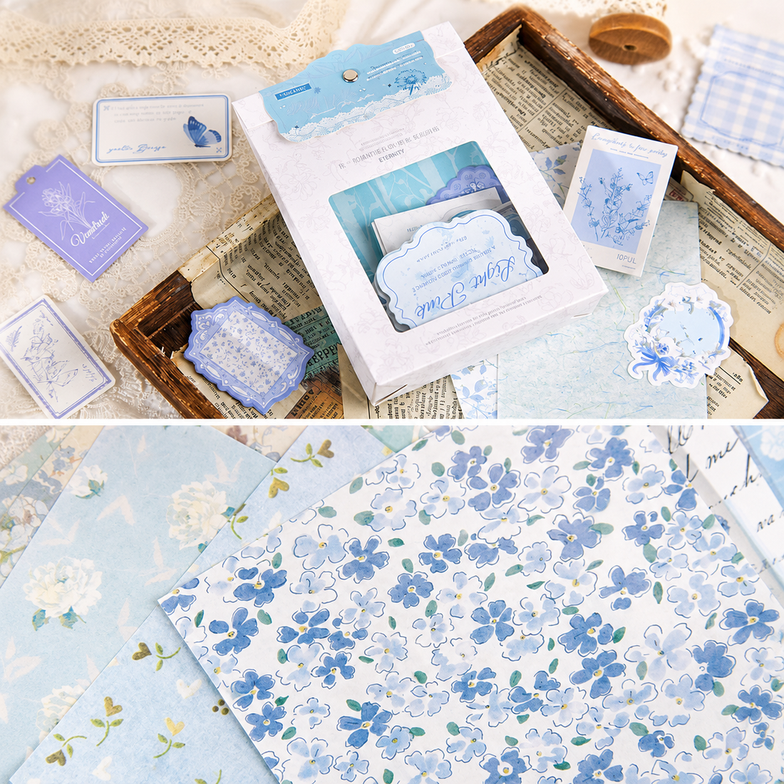 MISSTIME Floral Rhyme Poetry Vintage Material Paper Pack (100 Psc)