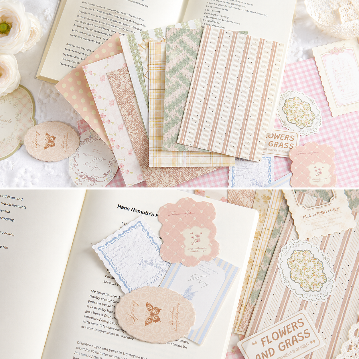 MISSTIME Floral Rhyme Poetry Vintage Material Paper Pack (100 Psc)
