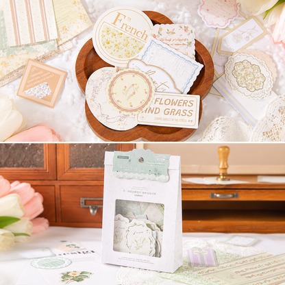 MISSTIME Floral Rhyme Poetry Vintage Material Paper Pack (100 Psc)