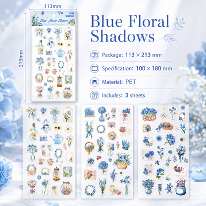 Wandering Blossom PET Floral Sticker Pack (3 Sheets)