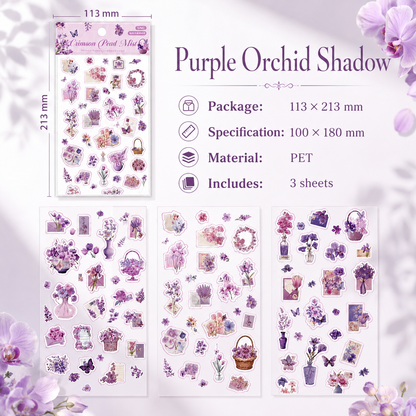 Wandering Blossom PET Floral Sticker Pack (3 Sheets)