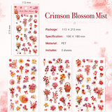 Wandering Blossom PET Floral Sticker Pack (3 Sheets)