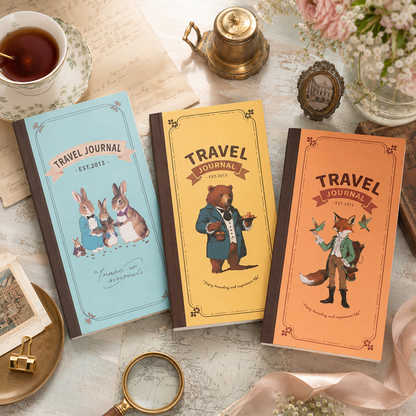 "Vintage Tales" Weeks Travel Journal (Set of 3) by ledai - aesthetic stationery and journaling supplies at Lumiyear