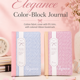 "Elegance Stitching" B6 Plaid Fabric & Leather Journal