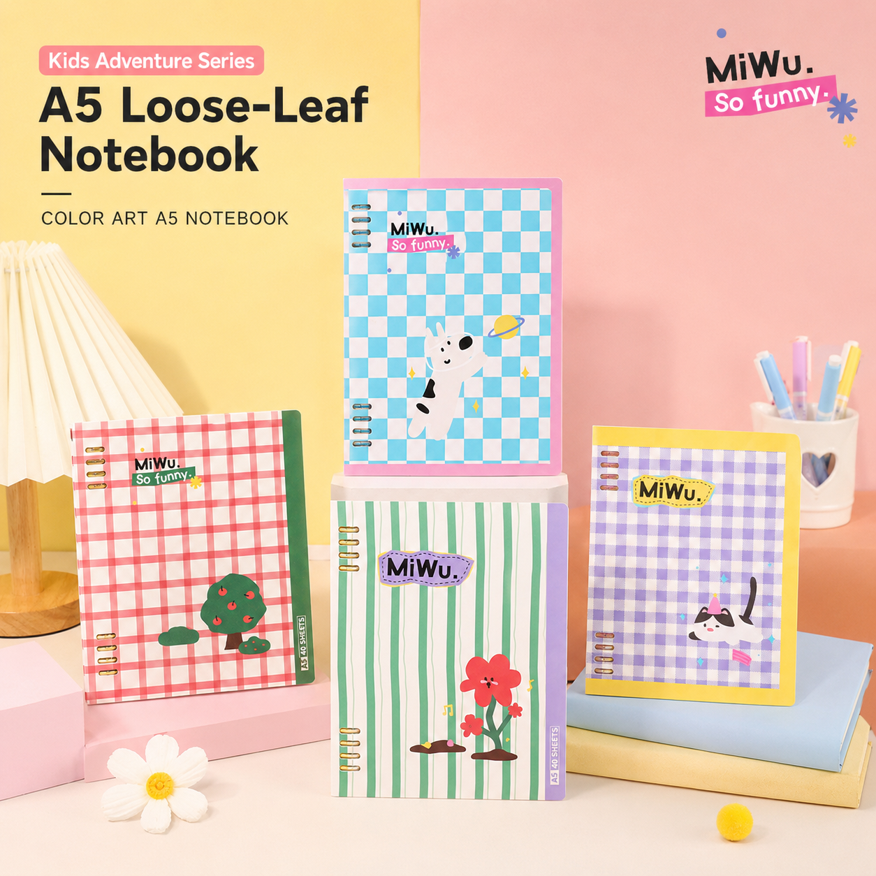 "Color Art" A5 Flexible Loose-Leaf Notebook by ledai - aesthetic stationery and journaling supplies at Lumiyear