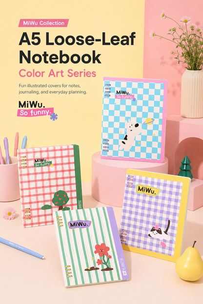 "Color Art" A5 Flexible Loose-Leaf Notebook by ledai - aesthetic stationery and journaling supplies at Lumiyear