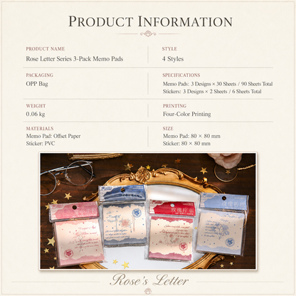 "Rose's Letter" Series Premium Memo Pad