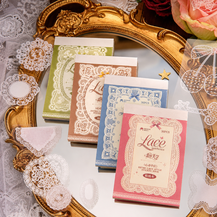 "Lace Aesthetics" Retro Sticker Book Series by mr.paper - aesthetic stationery and journaling supplies at Lumiyear