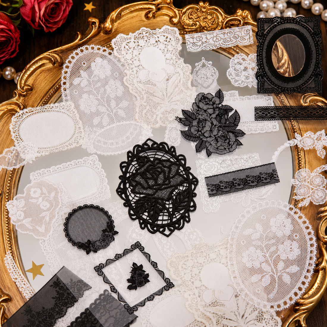 "Lace Aesthetics" Retro Sticker Book Series