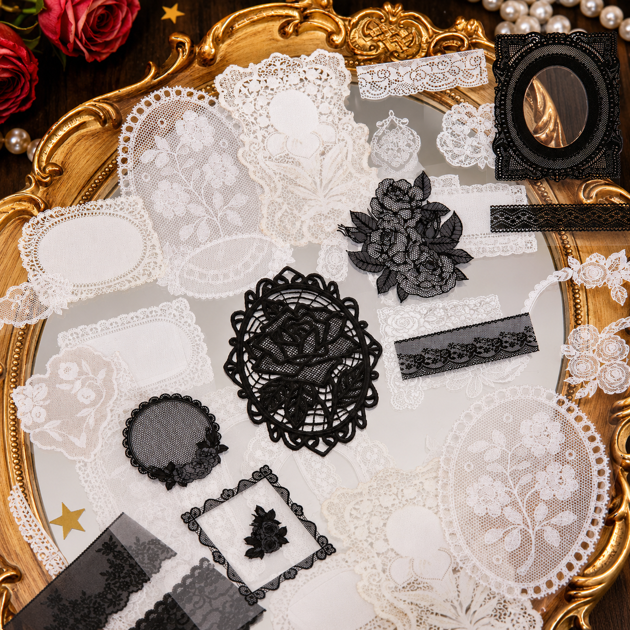 "Lace Aesthetics" Retro Sticker Book Series