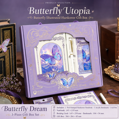 "Butterfly Utopia" Premium Hardcover Notebook Gift Box Set