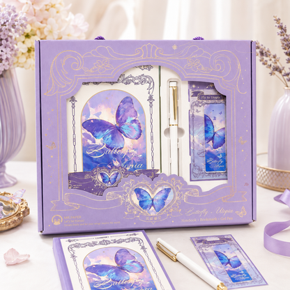 "Butterfly Utopia" Premium Hardcover Notebook Gift Box Set by mr.paper - aesthetic stationery and journaling supplies at