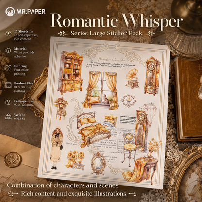 "Romantic Whisper" Series Large Silhouette Sticker Pack