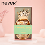Gold Pineapple Ceramic Tray Set with Paper Clips & Binder Clips