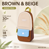 Backpack-Style Standing Pencil Case Color-Block Pen Holder
