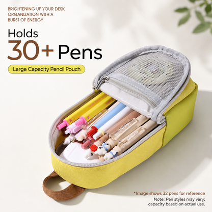 Backpack-Style Standing Pencil Case Color-Block Pen by never - color option view for journaling writing tool | Lumiyear