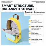 Backpack-Style Standing Pencil Case Color-Block Pen Holder