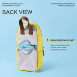 Backpack-Style Standing Pencil Case Color-Block Pen Holder