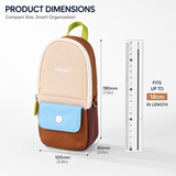 Backpack-Style Standing Pencil Case Color-Block Pen Holder