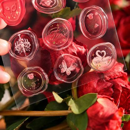 In the Name of Rose 3D Epoxy Wax Seal Stickers