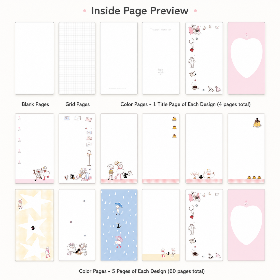 Planwith TN Traveler's Notebook Set (3 Inserts / 184 Pages)