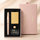 Vintage Fluted Brass Fountain Pen Gift Set (Gold Nib)