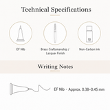 Brass Lacquer Fountain Pen Gift Set (EF Nib)