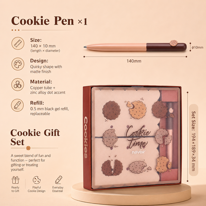 Cookie Time B6 Travel Journal & Gel Pen Stationery Gift Set