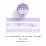 Soft Candy Diary Pearlescent Washi Tape Set (3 Rolls)