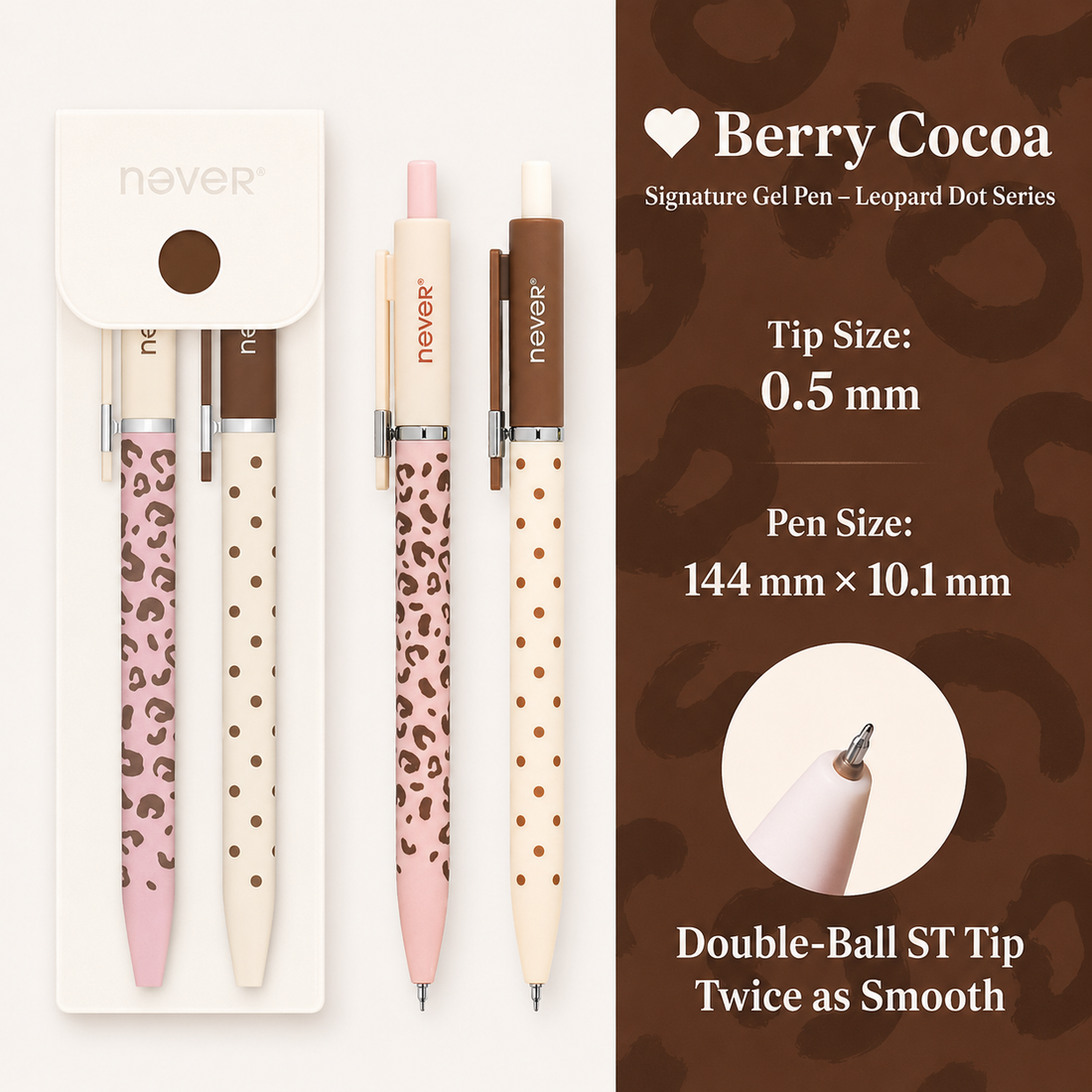 Star Marker Gel Pen Dot & Leopard Series (2 Pcs Set)