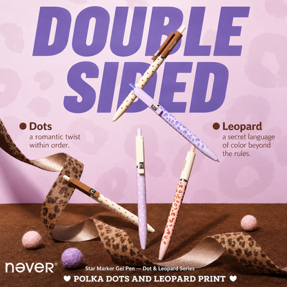 Star Marker Gel Pen Dot & Leopard Series (2 Pcs Set)