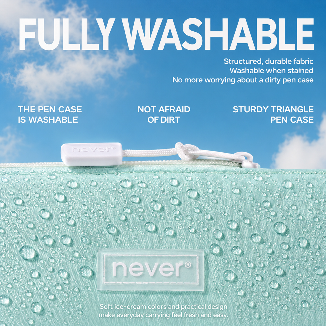 Roll Pencil Case Multi-Layer Washable Pen Pouch