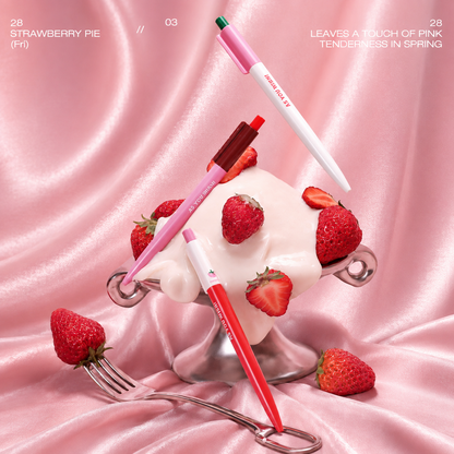 Strawberry Pie Color-Block Gel Pen Set (3 Pcs)