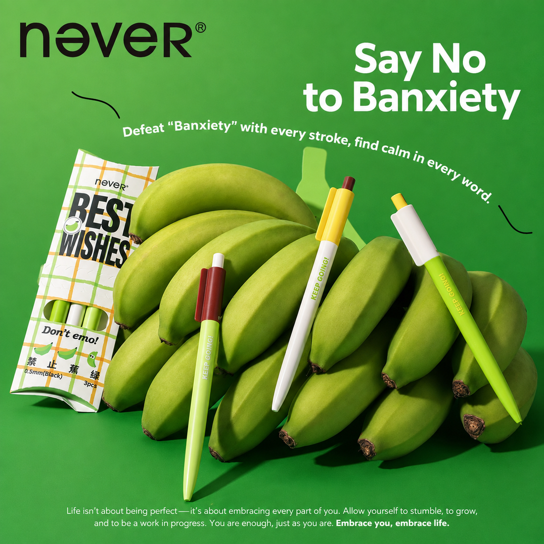 Banana Pie Color-Block Gel Pen Set (3 Pcs)