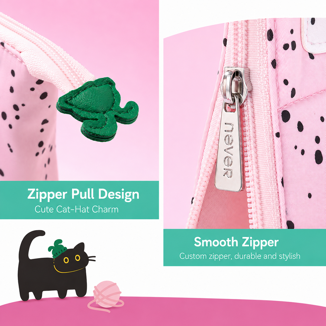Yarn Kitten Standing Pencil Pouch 2-in-1 Fold-Down Pen Cup