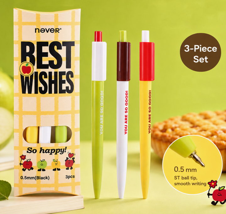 Apple Pie Color-Block Gel Pen Set (3 Pcs)