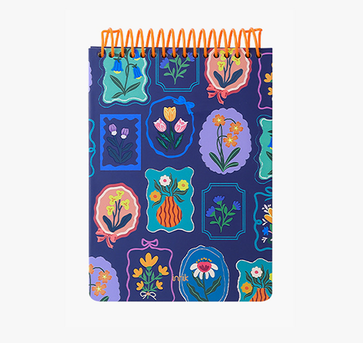 "Pastoral Florals" A5 Top-Flip Spiral Notebook