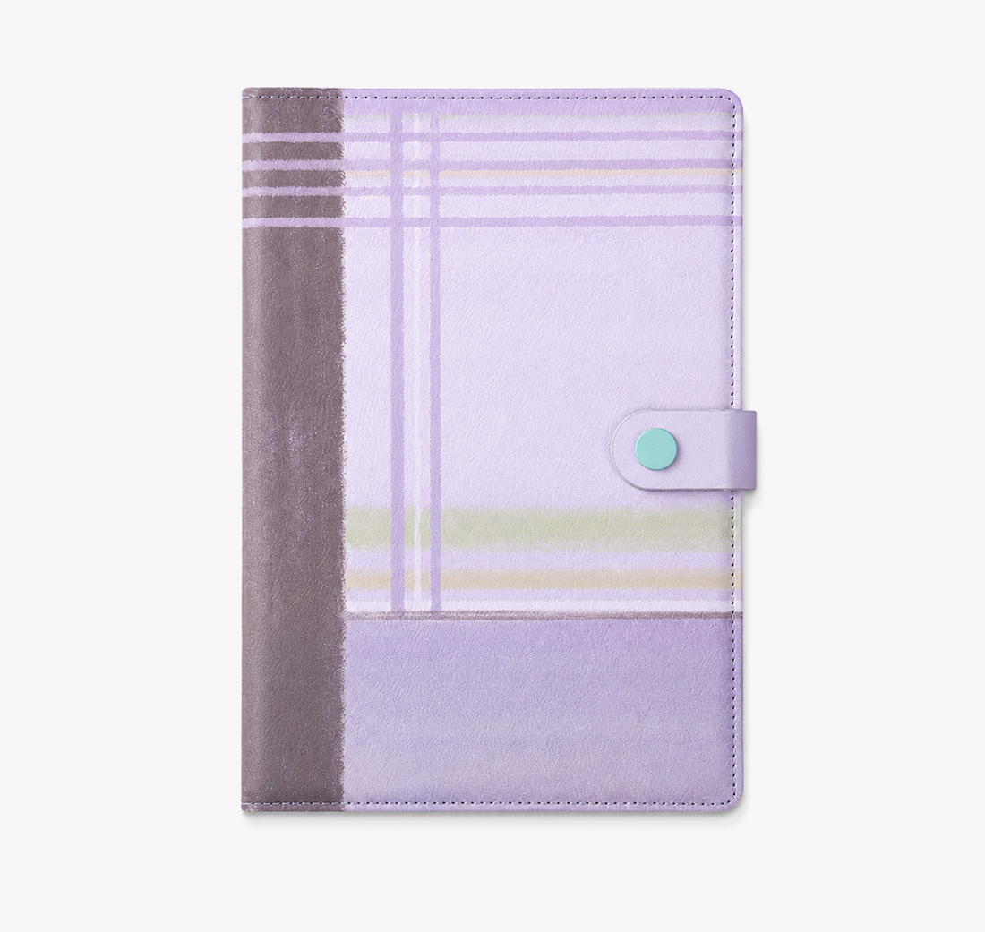 "Plaid Series" B5 Snap-Closure PU Leather Notebook