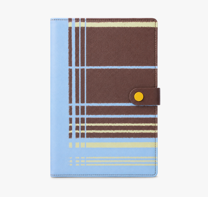 "Plaid Series" B5 Snap-Closure PU Leather Notebook