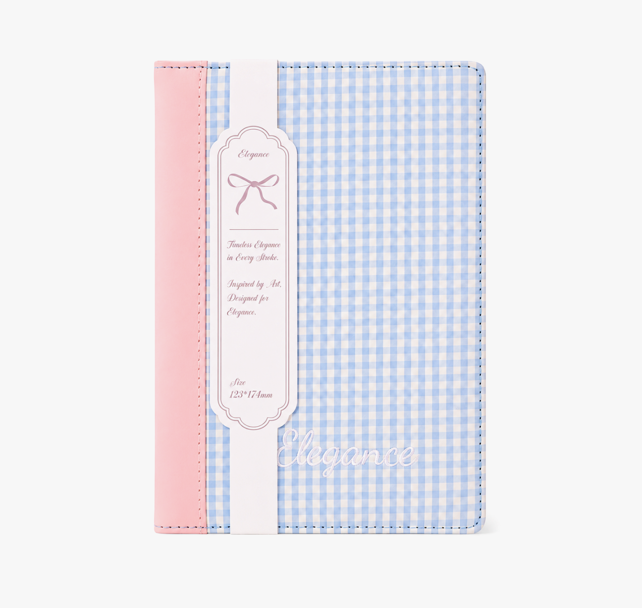 "Elegance Stitching" B6 Plaid Fabric & Leather Journal