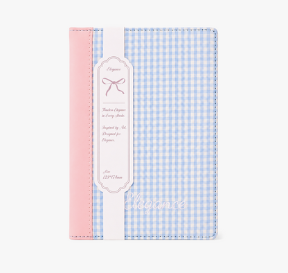 "Elegance Stitching" B6 Plaid Fabric & Leather Journal