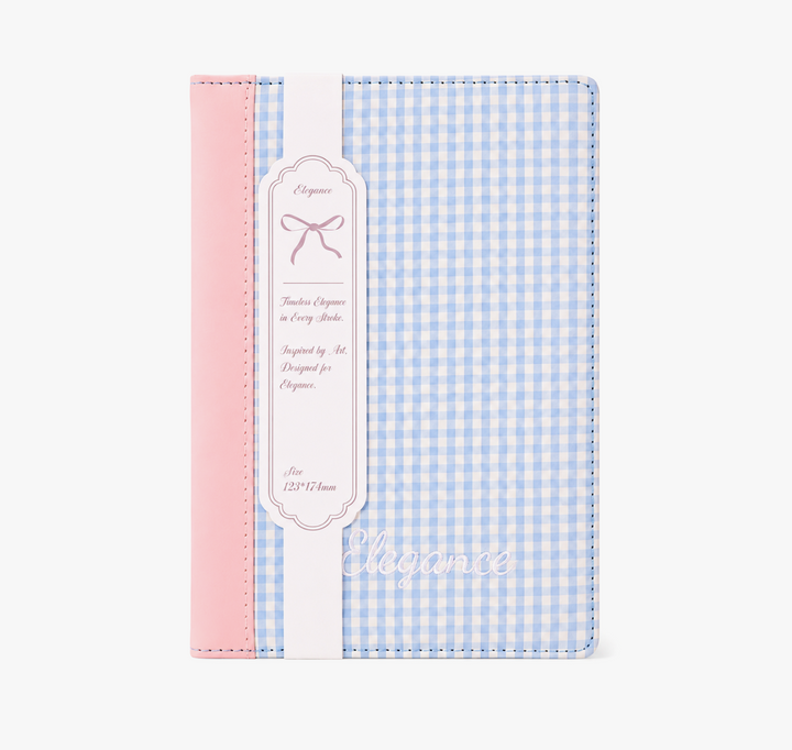 "Elegance Stitching" B6 Plaid Fabric & Leather Journal