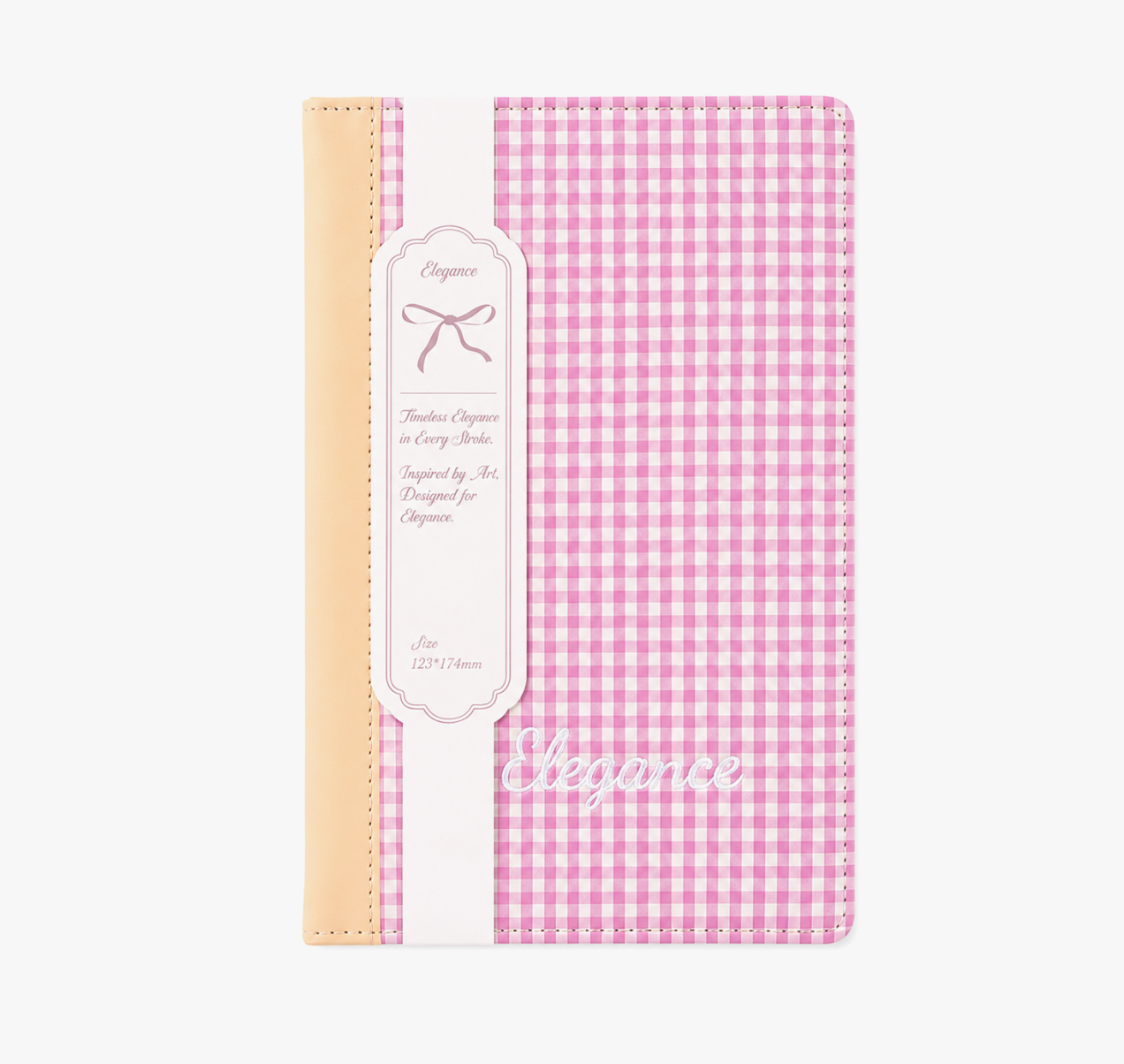 "Elegance Stitching" B6 Plaid Fabric & Leather Journal