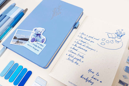 Premium Aesthetic Blue Stationery & Journaling Gift Set